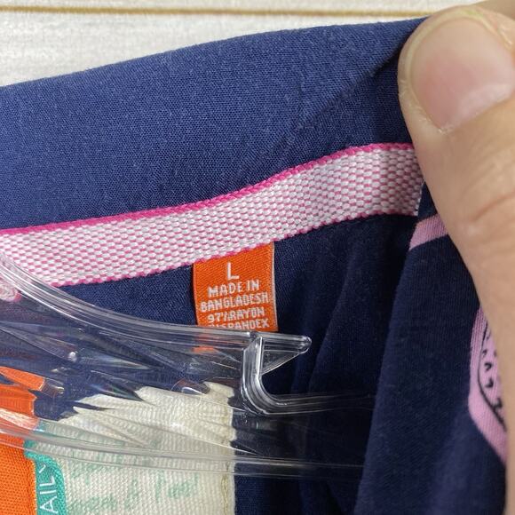 Free Planet Shirt Mens Sz L Blue Pink Flamingo Short Sleeve Button Up Graphic - Picture 4 of 9